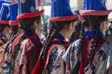 Leh, Hindistan - 20 Eylül 2017: Ladakhi tanımlanamayan sanatçıları