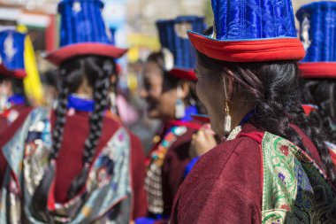 Leh, Hindistan - 20 Eylül 2017: Ladakhi tanımlanamayan sanatçıları
