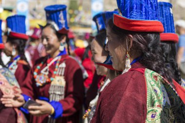 Leh, Hindistan - 20 Eylül 2017: Ladakhi tanımlanamayan sanatçıları