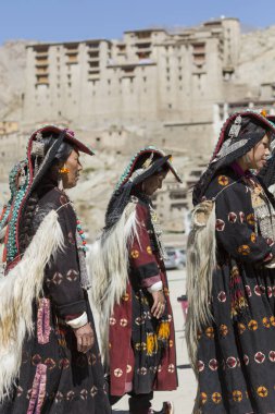 Leh, Hindistan - 20 Eylül 2017: Ladakhi tanımlanamayan sanatçıları