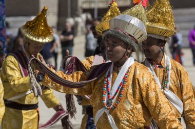 Leh, Hindistan - 20 Eylül 2017: Ladakhi tanımlanamayan sanatçıları