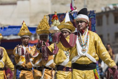 Leh, Hindistan - 20 Eylül 2017: Ladakhi tanımlanamayan sanatçıları
