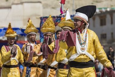 Leh, Hindistan - 20 Eylül 2017: Ladakhi tanımlanamayan sanatçıları
