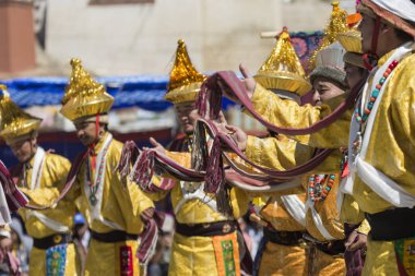 Leh, Hindistan - 20 Eylül 2017: Ladakhi tanımlanamayan sanatçıları
