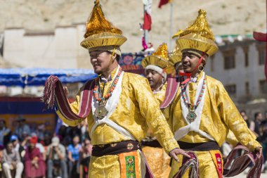Leh, Hindistan - 20 Eylül 2017: Ladakhi tanımlanamayan sanatçıları