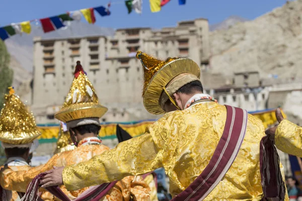 Leh, Hindistan - 20 Eylül 2017: Ladakhi tanımlanamayan sanatçıları