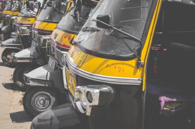 Jaipur, Hindistan - 18 Eylül 2017: Otomatik rickshaws veya 