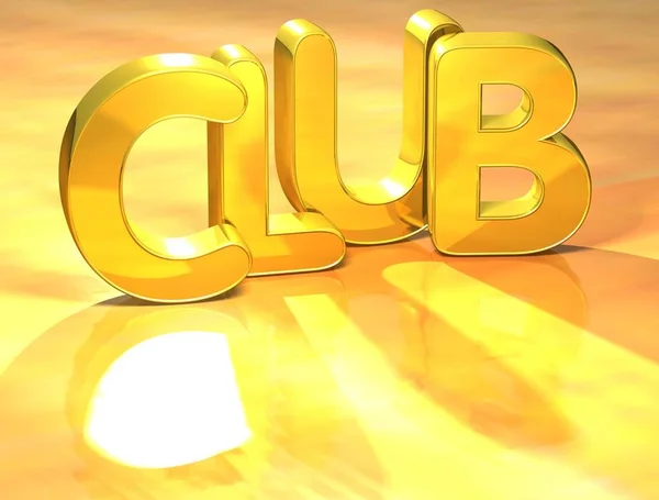 3d Gold Word Club over yellow background. — Stock Photo, Image