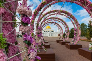 ASTANA, KAZAKHSTAN - SEPTEMBER 13, 2017: Exterior of the Nur Ast clipart