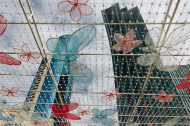 Astana, Kazakistan - 13 Eylül 2017: Modern binalar - yüzde