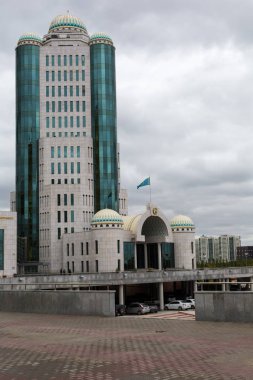 Astana, Kazakistan - 13 Eylül 2017: Modern binalar - yüzde