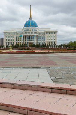 Astana, Kazakistan - 13 Eylül 2017: Modern binalar - yüzde