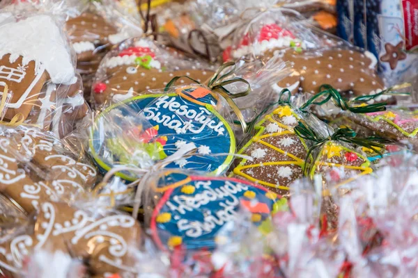 圣诞节自制姜饼饼干在传统市场 — 图库照片