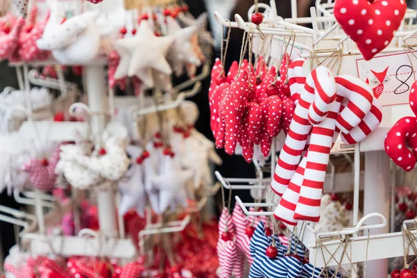 Colorful decorations on the Christmas market — Stock Photo, Image