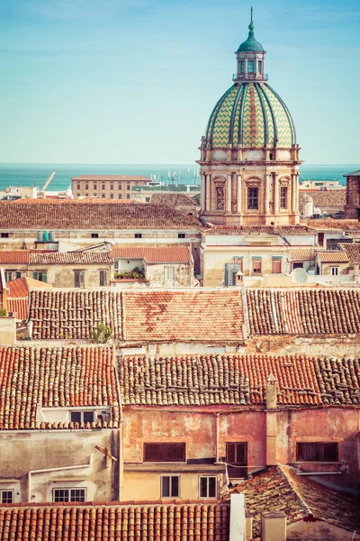Sicilya, İtalya Palermo şehir panoraması — Stok fotoğraf