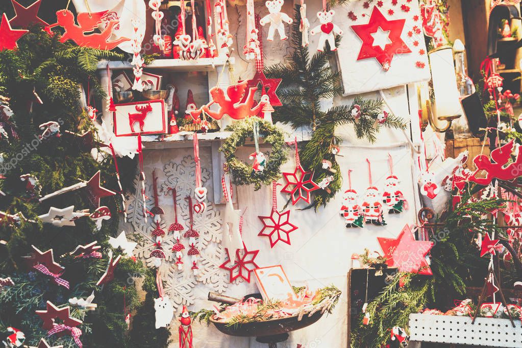 Christmas decorations on the market in Berlin, Germany. — Stock Photo