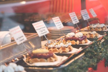 Belçika waffle Alman Noel pazarında.