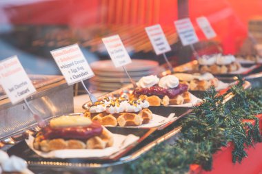 Belçika waffle Alman Noel pazarında.