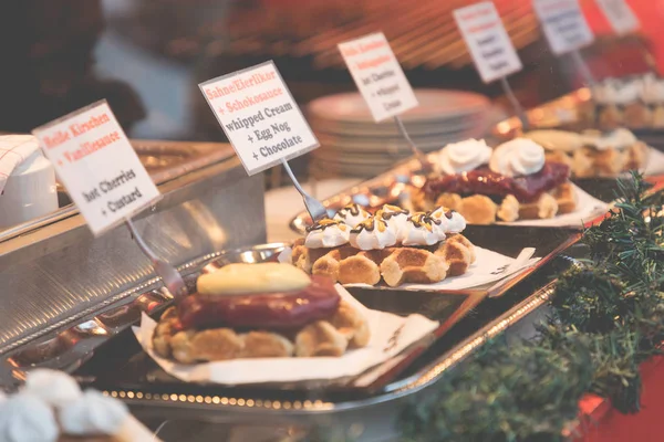 Belçika waffle Alman Noel pazarında.