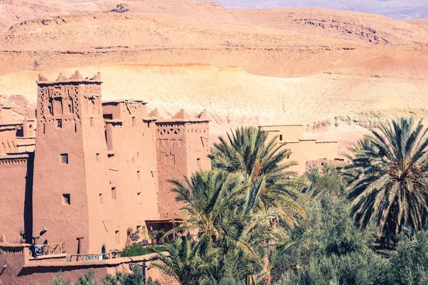 Panorama de Ait Ben Haddou Casbah perto de Ouarzazate cidade em marroquino — Fotografia de Stock