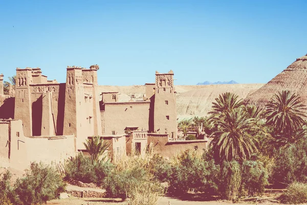 Panorama Ait Ben Haddou Casbah poblíž Ouarzazate město v Morocc — Stock fotografie