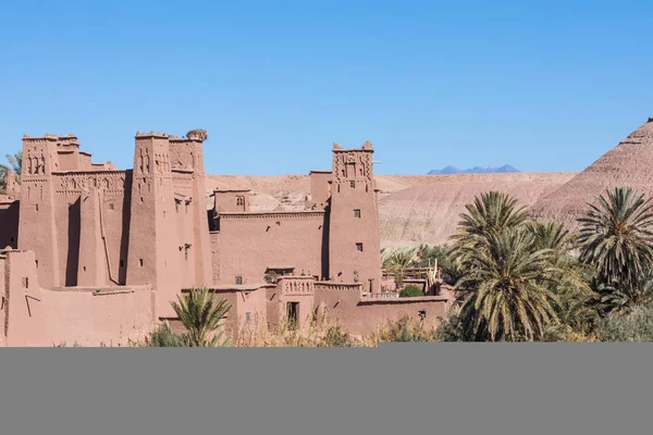 근처에 Morocc Ouarzazate 시티 Ait 벤 하 도우 Casbah의 파노라마 — 스톡 사진