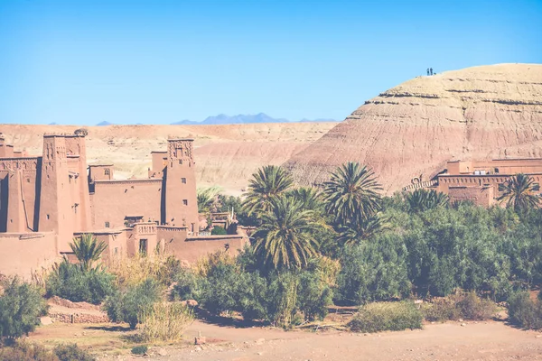 Panorama över Aït Ben Haddou Casbah nära Ouarzazate city i Morocc — Stockfoto