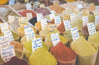 Baharat geleneksel Fas Pazar (Çarşısı) seçiminde M