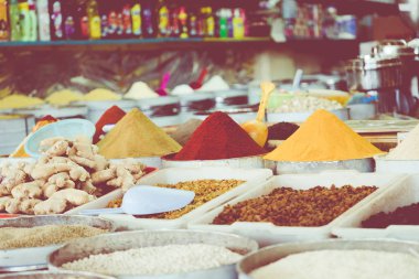 Baharat geleneksel Fas Pazar (Çarşısı) seçiminde M