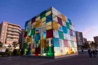 Malaga, İspanya - 01 Ocak 2018: Pompidou Merkezi Malaga, Spa