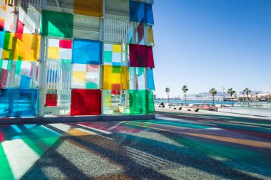 Malaga, İspanya - 01 Ocak 2018: Pompidou Merkezi Malaga, Spa