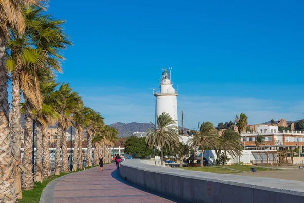 Lighthouse "La Farola de Malaga" in Malaga, Spain — Stock Photo, Image