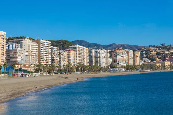 Malagueta Strand in Malaga, Andalusien — Stockfoto