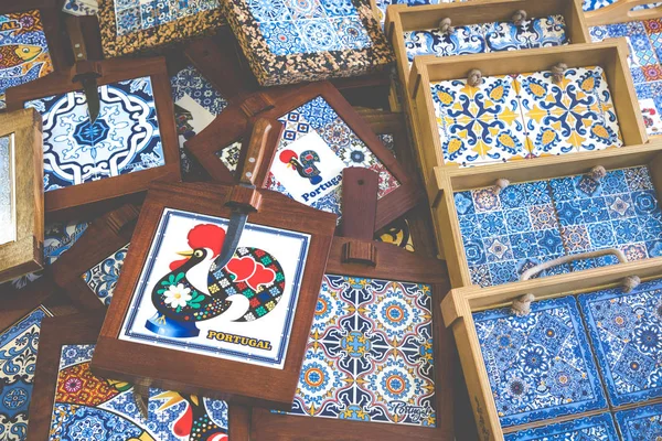 Traditionelle Portugiesische Souvenirs Zum Verkauf Auf Dem Porto Markt Mercado — Stockfoto