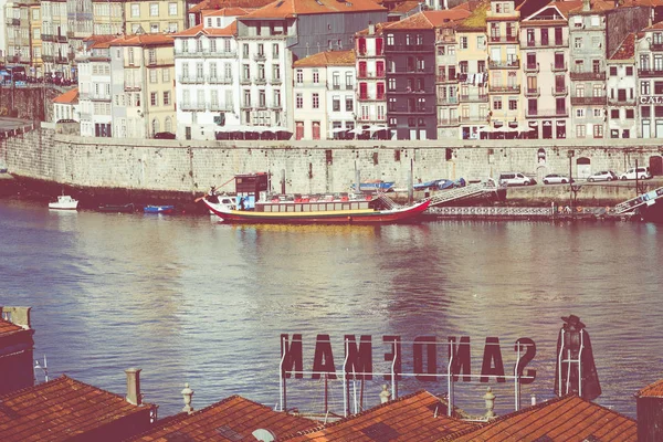 Πόρτο Πορτογαλία Ιανουαρίου 2018 Στον Ποταμό Douro Και Ribeira Από — Φωτογραφία Αρχείου
