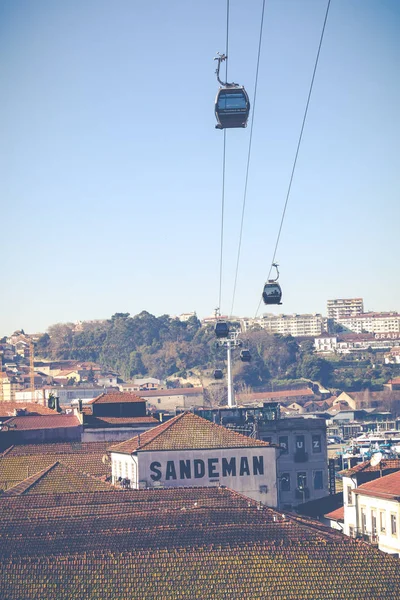 Porto Portogallo Gennaio 2018 Fiume Douro Ribeira Dai Tetti Vila — Foto Stock