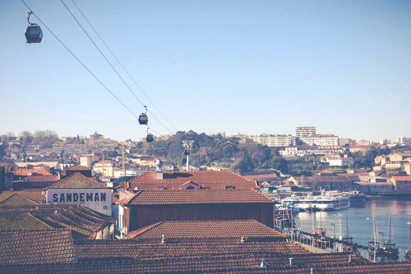 Porto Portugalia Stycznia 2018 Rzeki Douro Ribeira Dachów Vila Nova — Zdjęcie stockowe