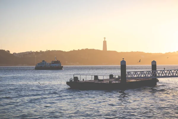 Christ King Evening Lisbon Portugal — Stock Photo, Image