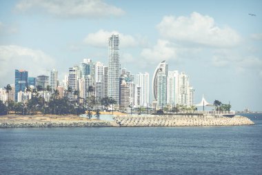 Panoramik Panama şehir manzarası - Panama City, Panama