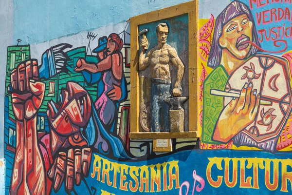 BUENOS AIRES - 30 DE ENERO DE 2018: Zona colorida en el barrio de La Boca — Foto de Stock