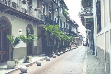 Panama City, Panama - 14 Şubat 2018: Renkli vintage görüntü 
