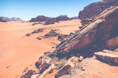 Wadi Rum kumulları çöl, Jordan, Orta Doğu