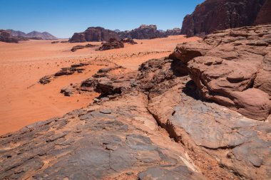 Wadi Rum kumulları çöl, Jordan, Orta Doğu