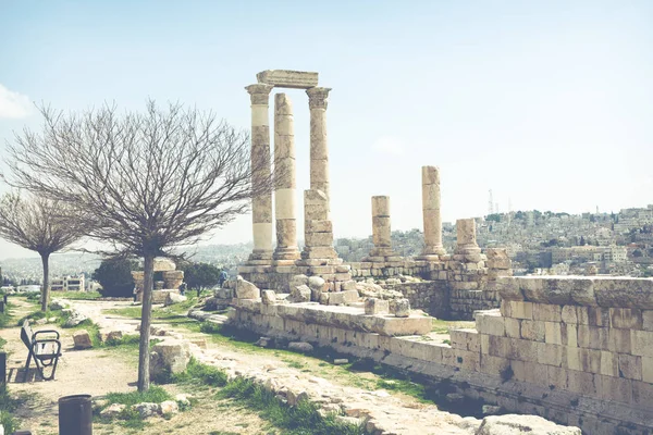 Der Herkulestempel in der Zitadelle von Amman, Jordanien. — Stockfoto