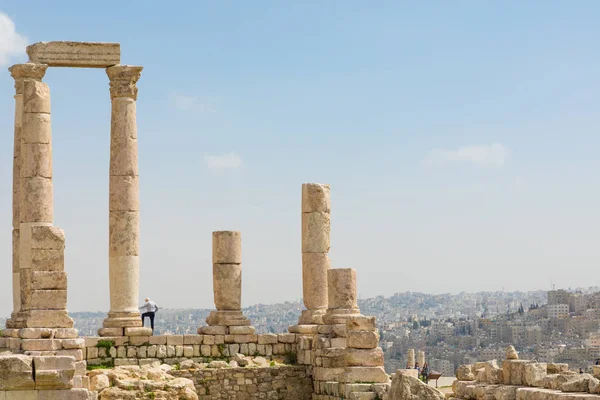 El Templo de Hércules en la Ciudadela de Ammán, Jordania . — Foto de Stock