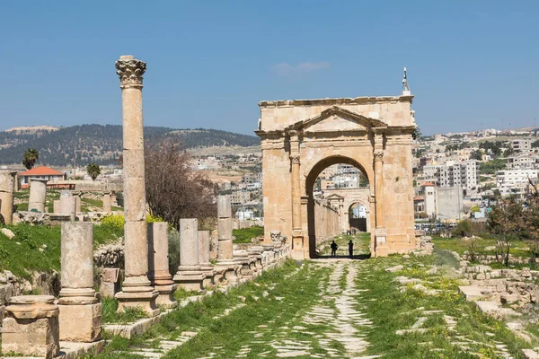 Antik jerash. gera Greko-Romen şehir Ürdün, kalıntıları — Stok fotoğraf