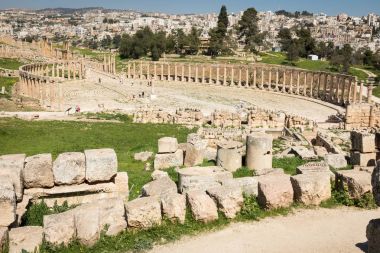 Antik jerash. gera Greko-Romen şehir Ürdün, kalıntıları