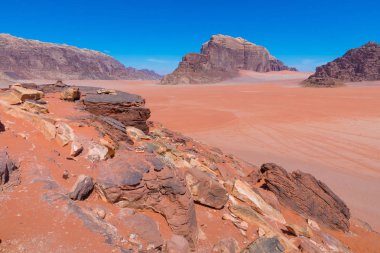 Wadi rum çöl manzarası, jordan