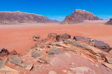 Wadi rum çöl manzarası, jordan