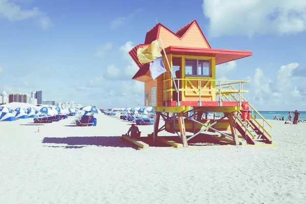 Miami Beach Florida Usa Februar 2018 Schwimmturm Südstrand Miami Beach — Stockfoto